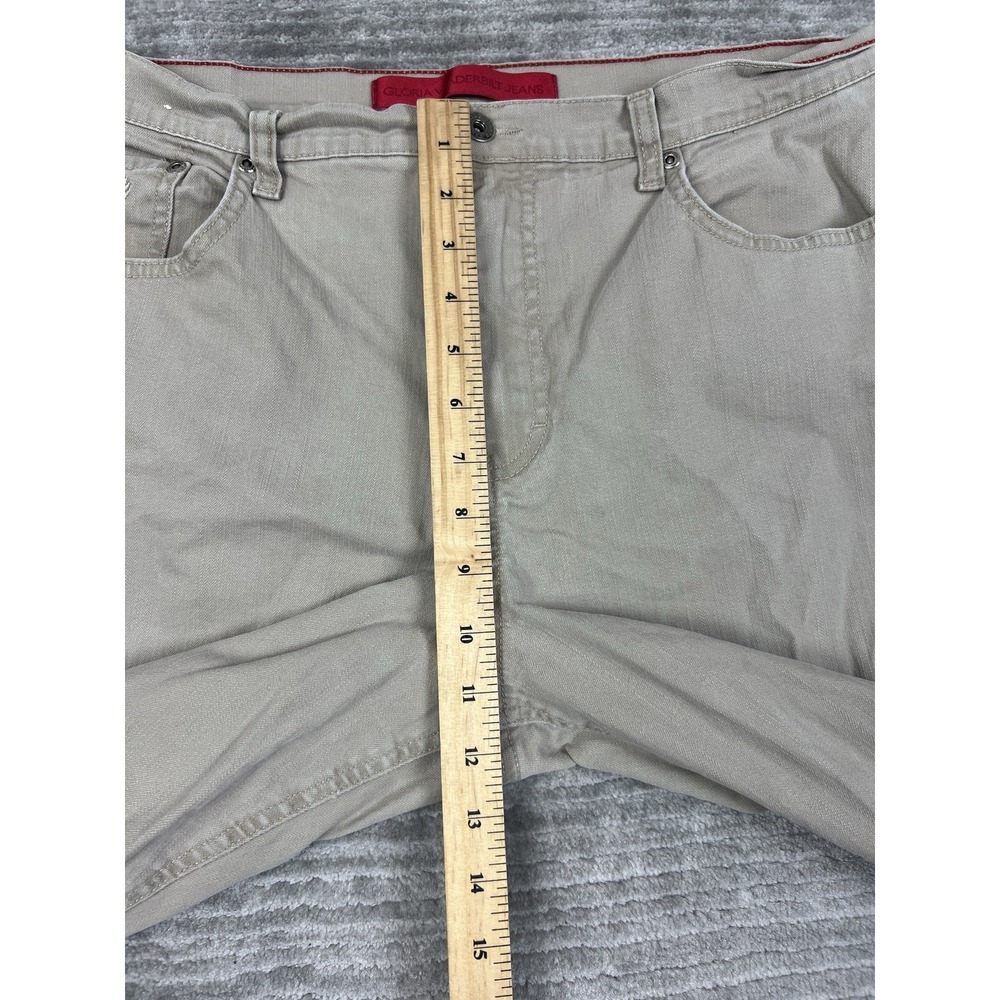 Gloria Vanderbilt Jeans Womens 16 Beige Straight Leg Denim Cotton Blend - Picture 8 of 15